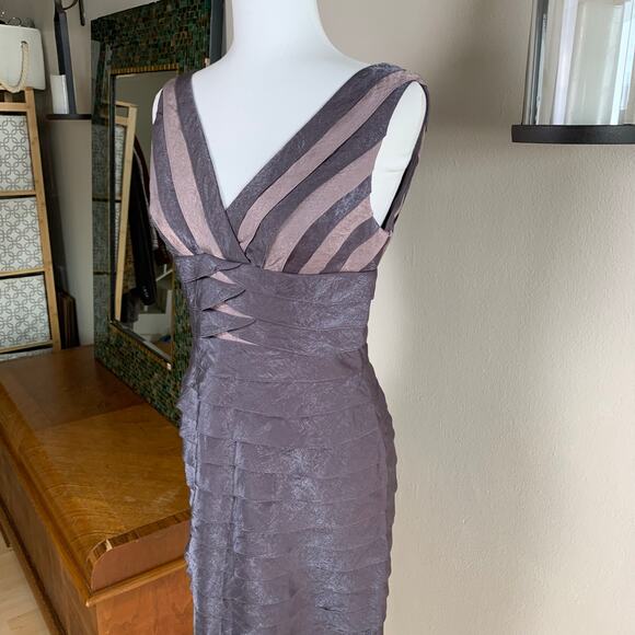 Adrianna Papell Size 6 Shutter Pleated Evening Dress Sleeveless Cocktail - Picture 3 of 9